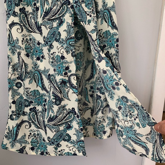 NWT LOFT Blue Paisley Maxi Halter Dress - Picture 4 of 10